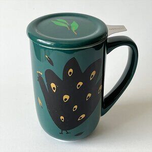 DAVIDs TEA Nordic Peacock Color Changing Mug with Infuser Lid 16oz